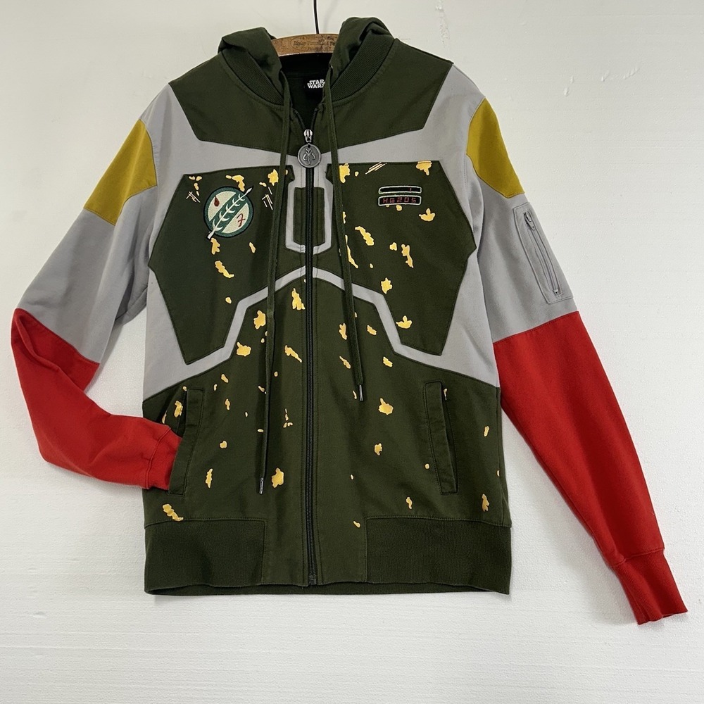 Star Wars Boba‎ Fett Cosplay Full Zip Hoodie Jacket Men's Sm